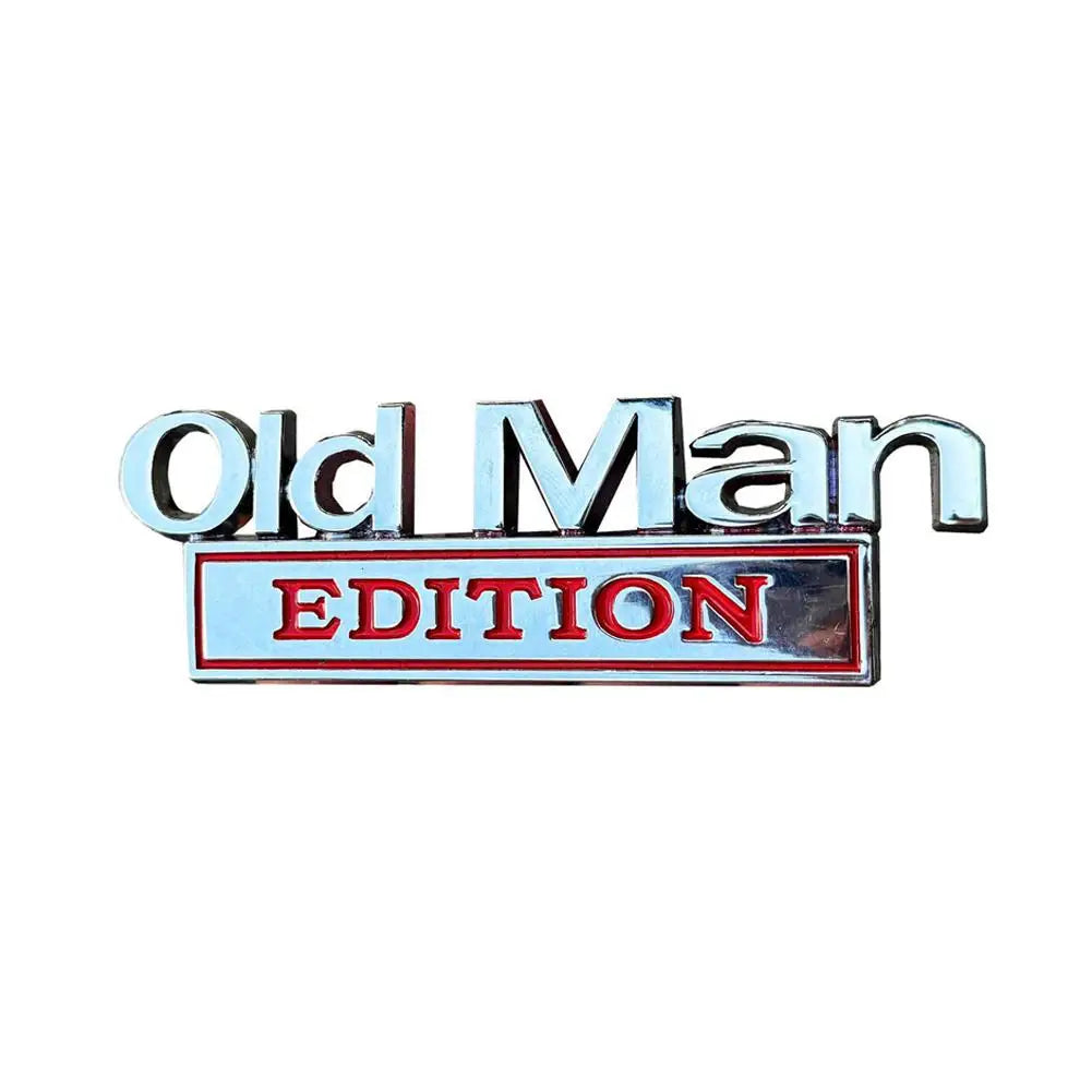 3D Metal Chrome Old Man Edition Car Emblem Badge Sticker Car Emblem Sticker Zpaxo B