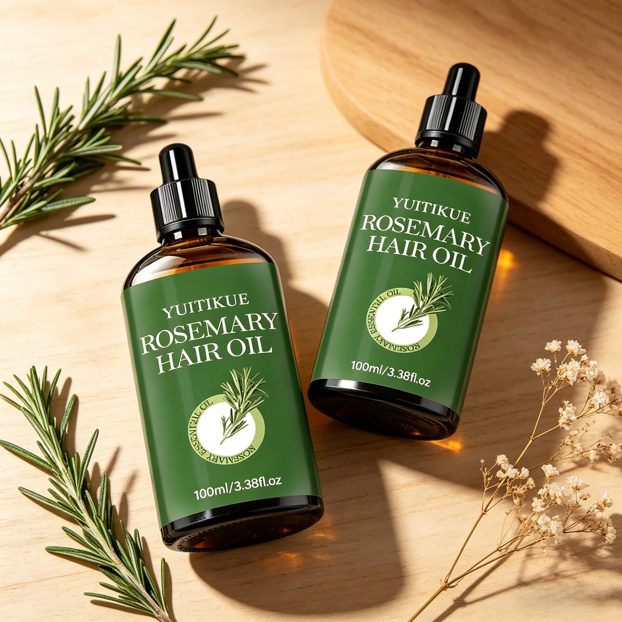 YUITIKUE Rosemary Essential Hair Oil | Deep Moisture & Shine Rosemary Hair Oil Zpaxo 2pc