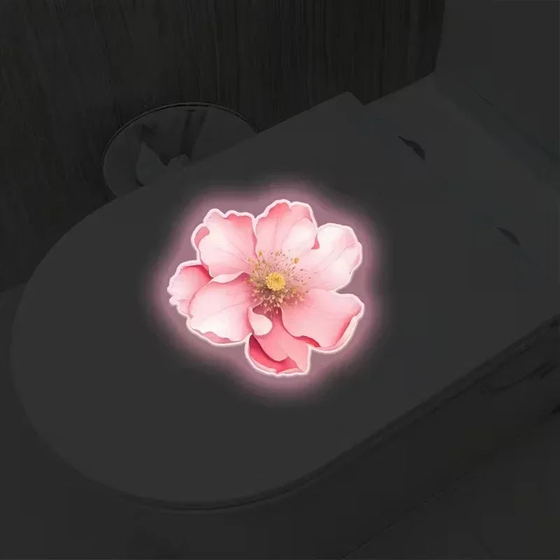 Glow-In-The-Dark Lotus Toilet Stickers Removable Self-Adhesive Bathroom Decor Decals Wall Sticker Home Decor Toilet Seat Sticker Zpaxo