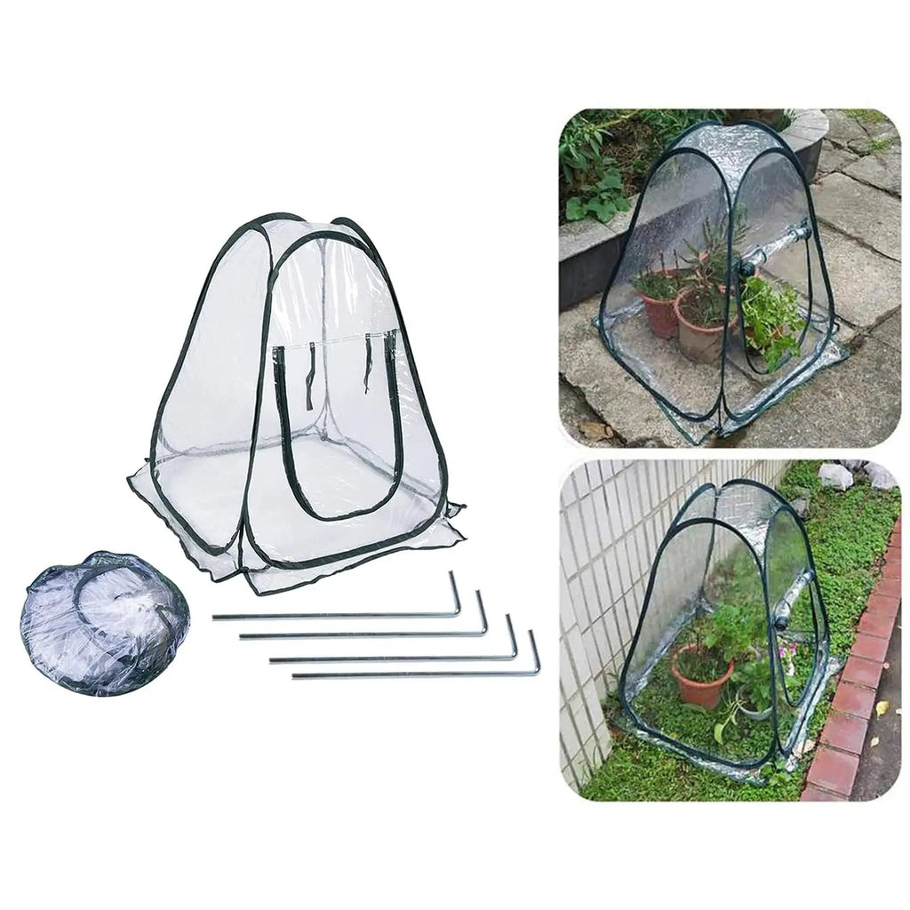Chiwanji Portable Mini Popped Up Greenhouse Transparent Gardening Zpaxo