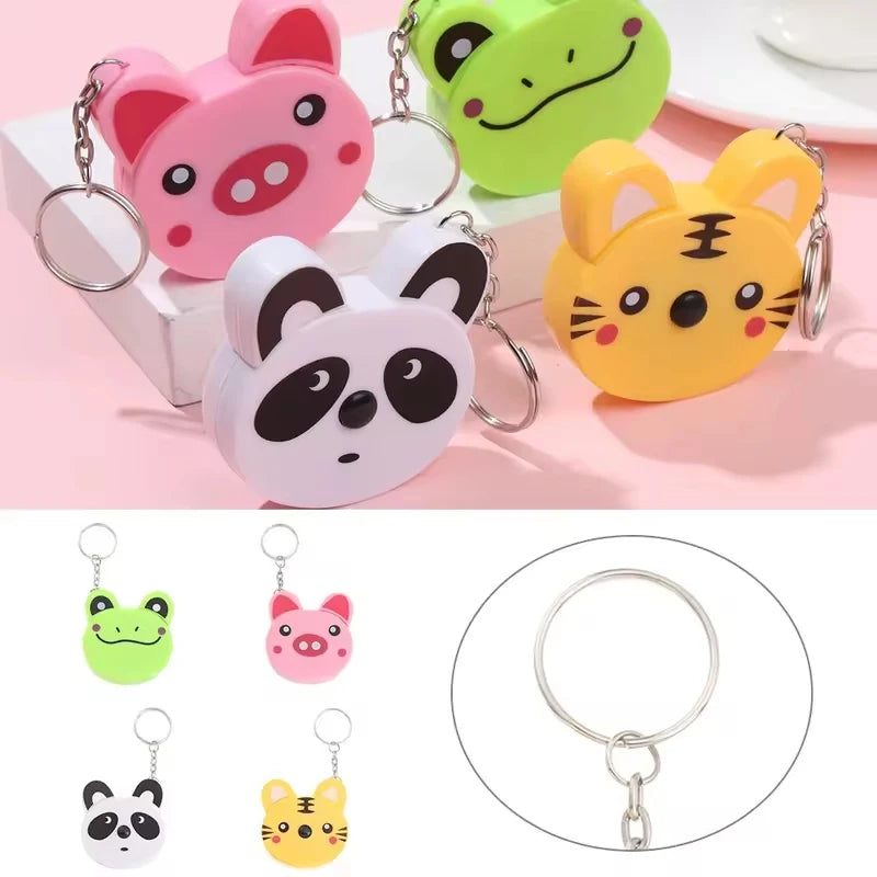 Cute Cartoon Animal Mini Tape Measure Keychain Portable Retractable