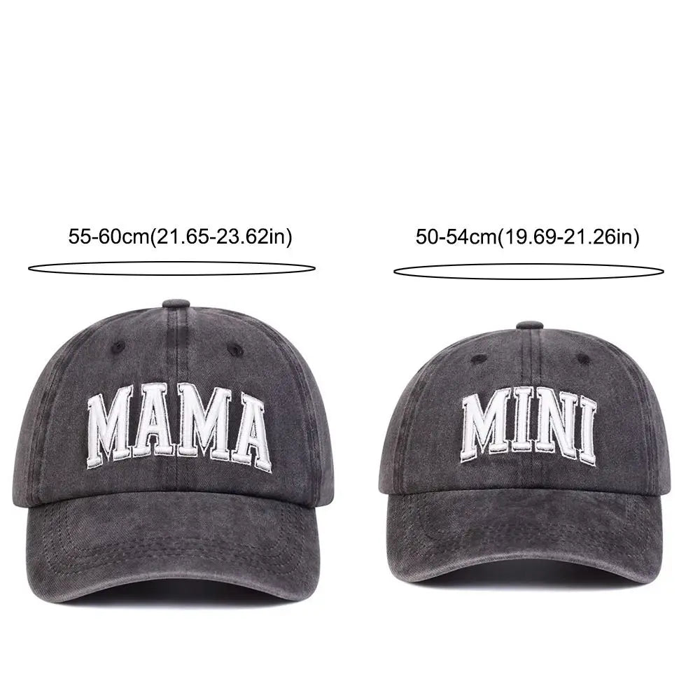 Fashion Washed Cotton MAMA MINI Embroidery Caps Adjustable Breathable Baseball Cap Vintage Outdoor Sunscreen Hats Zpaxo