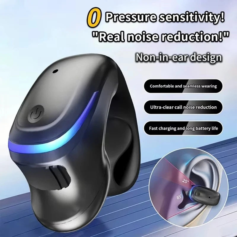 Wireless Bluetooth 5.3 Headphone Bone Conduction Headset Clip Single Ear Earphones Sport Earbuds For iPhone Huawei Realme OPPO Zpaxo