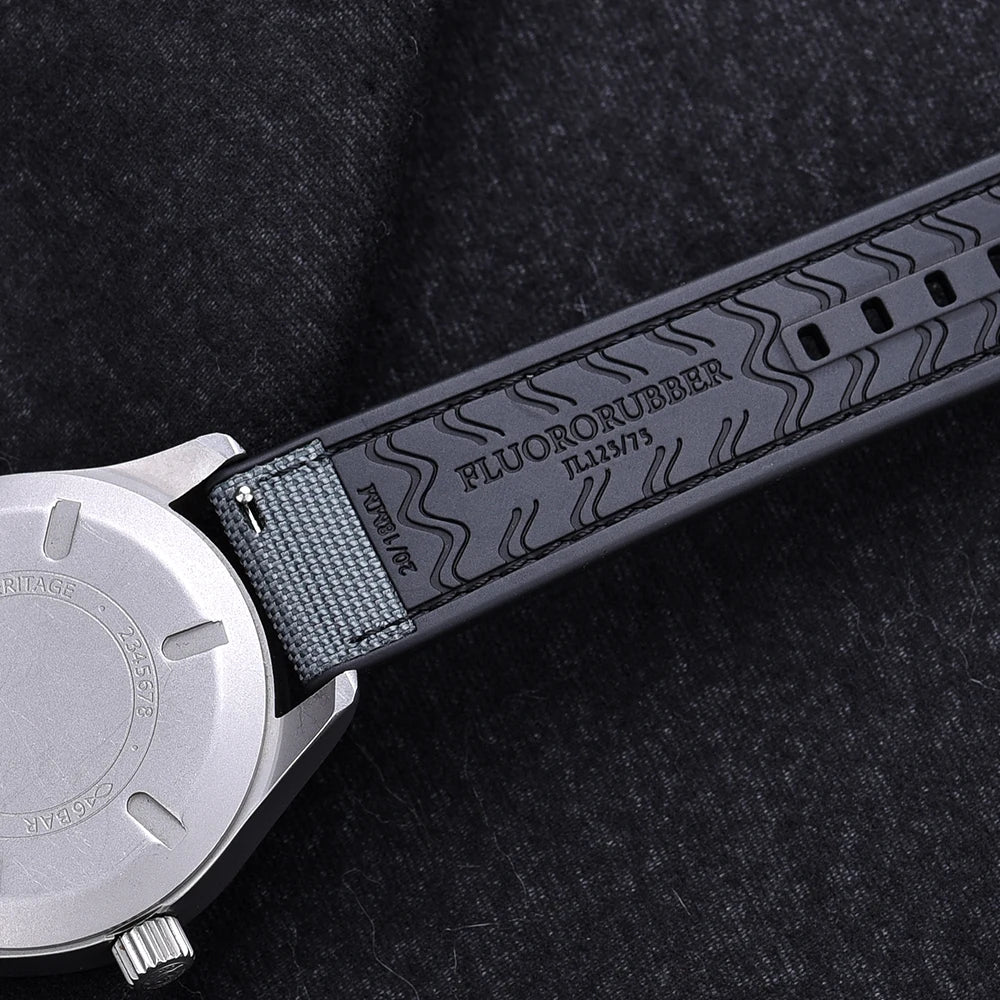 High Quality FKM Canvas Watch Strap 20mm 22mm Hybrid Fluoro Rubber Nylon Watchbands Quick Release For Each Brand Diving Watches Zpaxo
