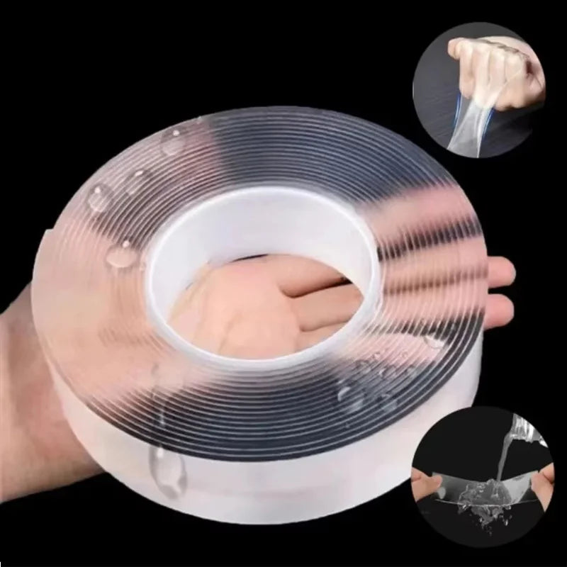 1-5m Nano Double Sided Tape Transparent Nano Tape No Trace Reusable Waterproof Adhesive Tape Cleanable Kitchen Bathroom Supplies Zpaxo
