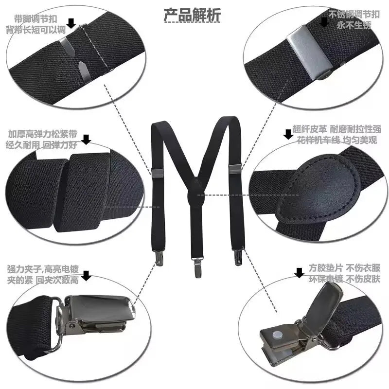 Elastic Adjustable Suspenders for Adults And Kids - Men Women Braces Suspender Set for Children Boys Girls Wedding Accessories Zpaxo