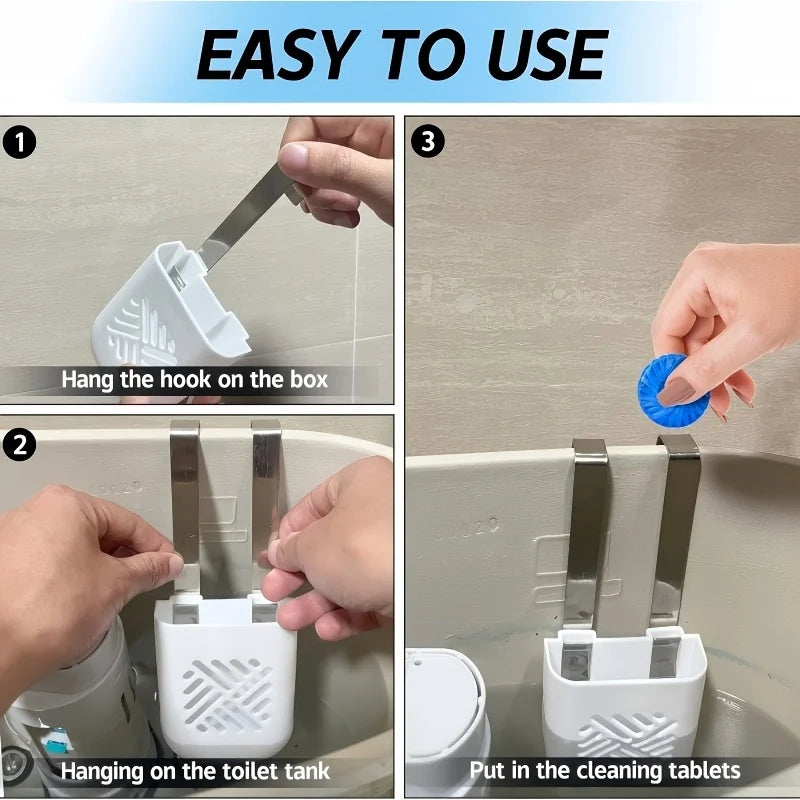 Hanging Toilet Solid Dispenser Stainless Steel Bracket Tablet Storage