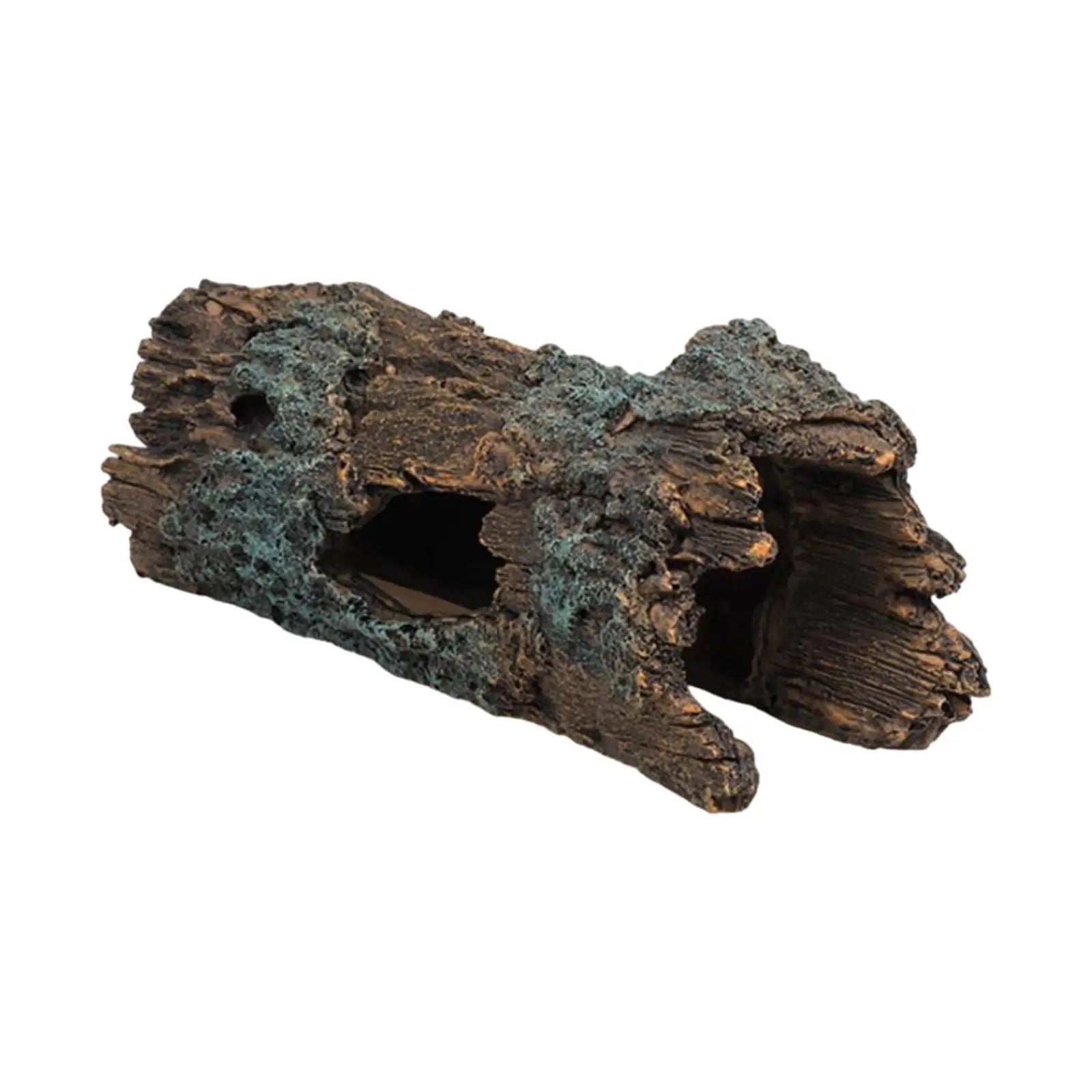 Fish Tank Hideout Hollow Tree Trunk Aquarium Decoration Tank Accessories for Amphibians Betta Small Lizards Turtles Reptile Zpaxo S