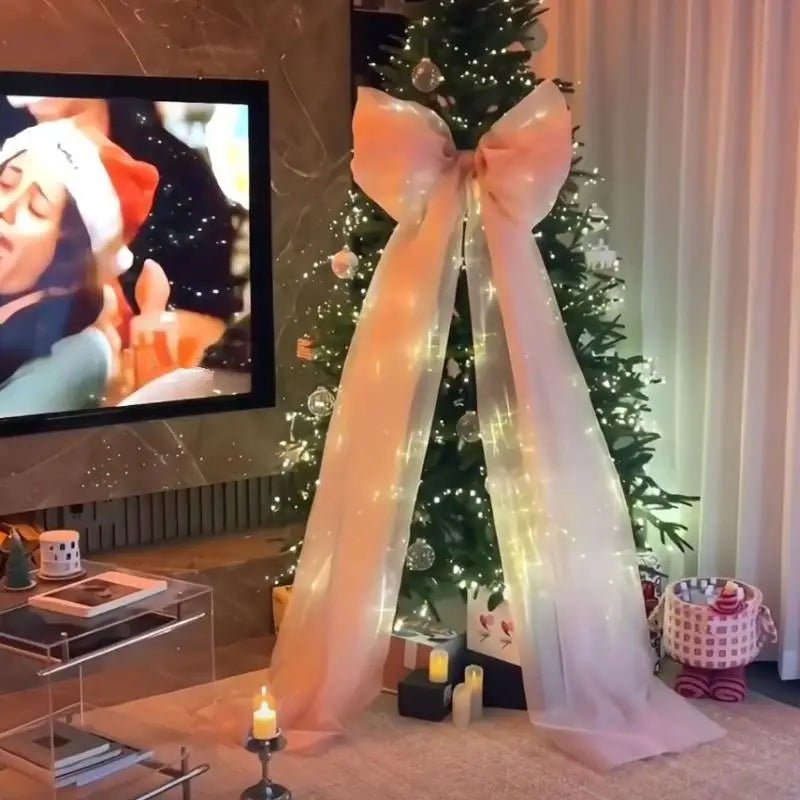 Large Organza Christmas Bow Hanging Pendant – Tree & Party Décor Christmas Bow Decor Zpaxo