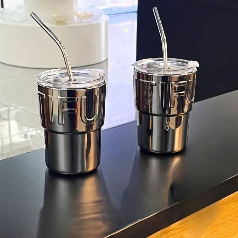 Glass Straw Coffee Cup, Female Ins Feng Shui Cup with Lid, Creative Cup, Internet Celebrity, Same Style Bamboo Node Cup 2025 Zpaxo