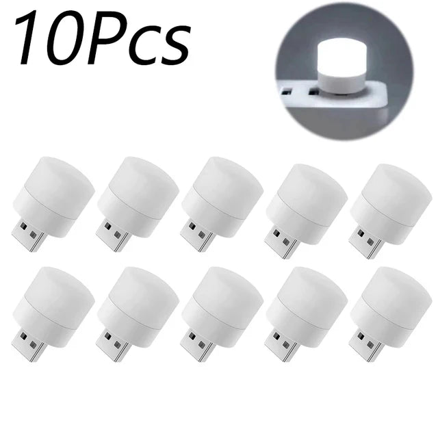 10pcs Portable USB 5V LED Reading Lamp Mini Book Light Foldable Camping Night Lights Table Lamps For Power Bank Notebook Laptop Zpaxo 10PCS-White