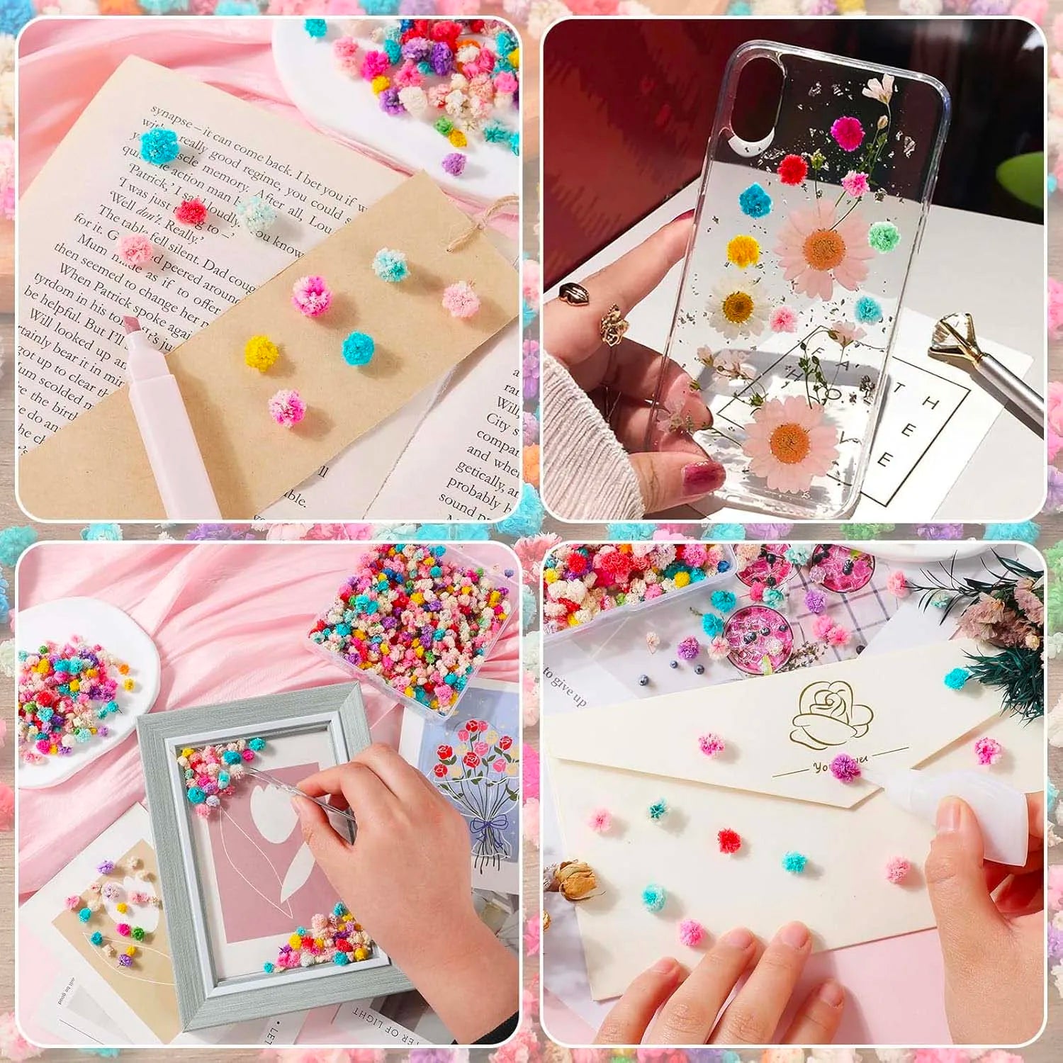 Small Craft Flowers for Nails, Resin, Jewelry & Candle Making Craft Flower Embellishments Zpaxo
