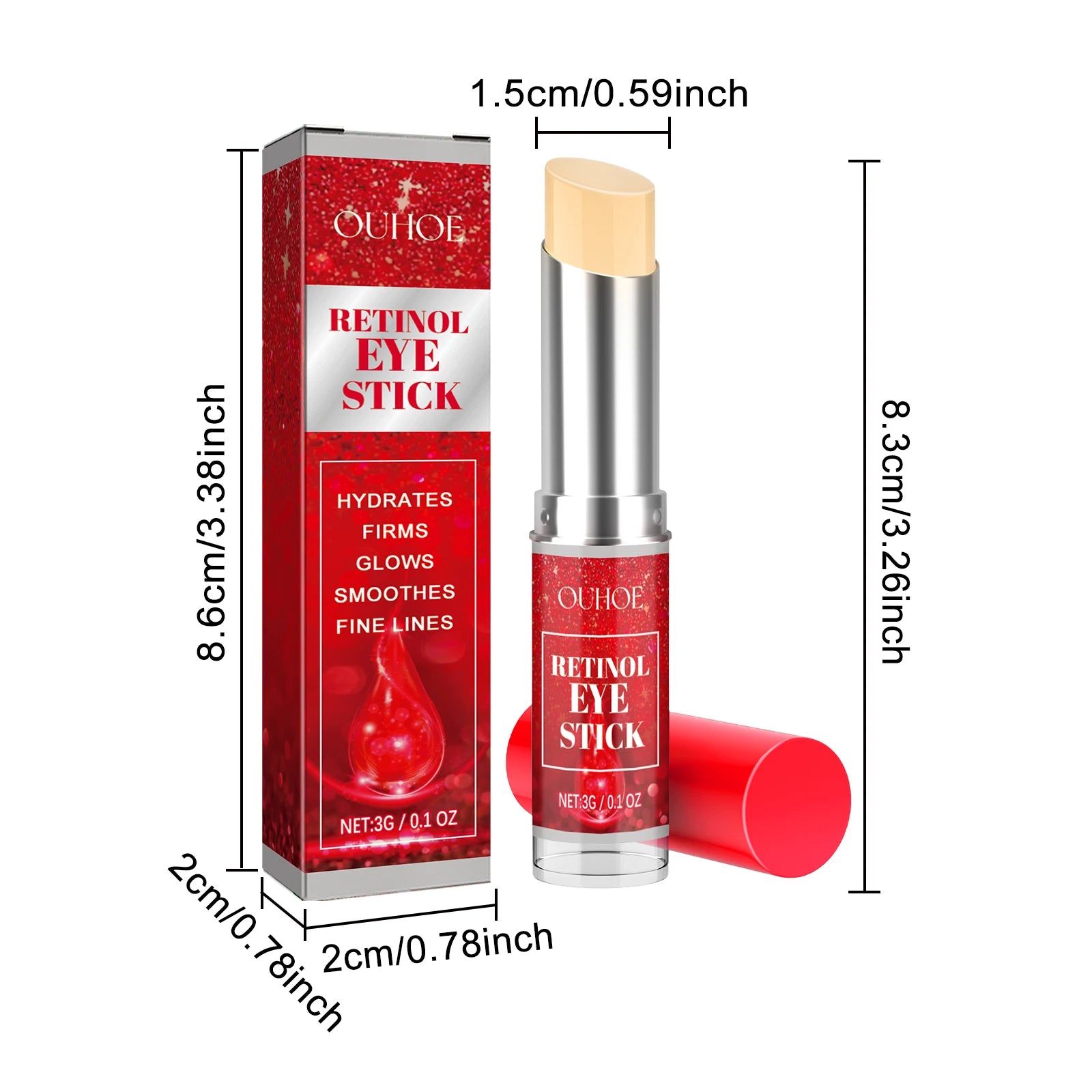 Retinol Eye Cream Stick – Dark Circles & Anti-Wrinkle Retinol Eye Cream Zpaxo 3g Boxed