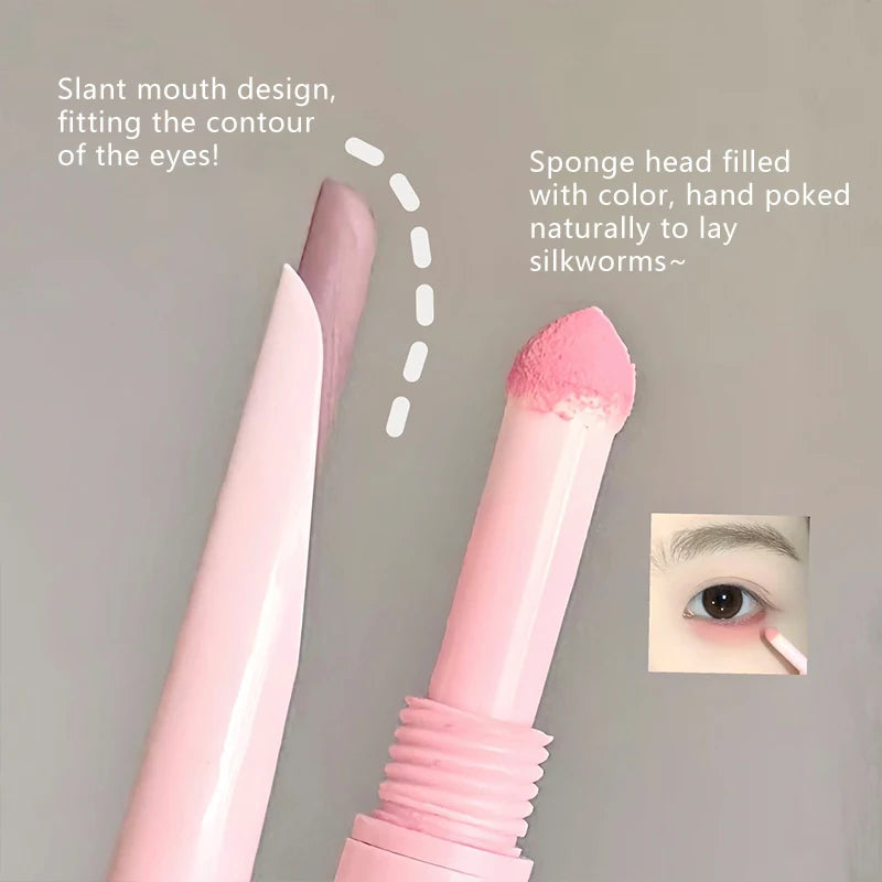 Meniscus Double-ended Silkworm Eyeliner Shadow Highlight Pen Waterproof Natural Brightening Aegyo Sal Pencil Contour Eye Makeup Zpaxo