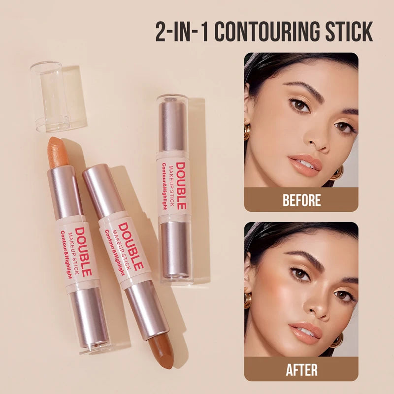 2-in-1 Gloss Grooming Stick Waterproof Long-lasting Natural Easy