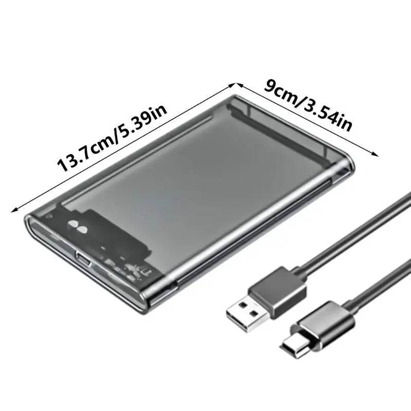 652F Durability 2.5Inch External Hard Disk Box Enclosure for HDD with Plugs and Play Functionality Gray Hard Disk Case Zpaxo