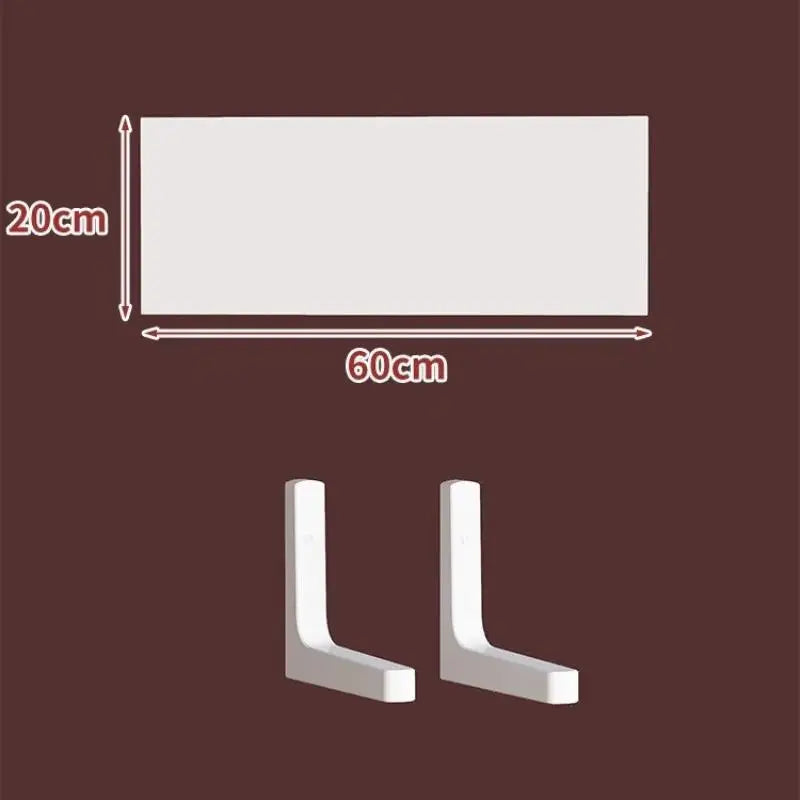 Wall Shelves Floating Wood Water Resistant-space Saving Storage Zpaxo White 20X60CM