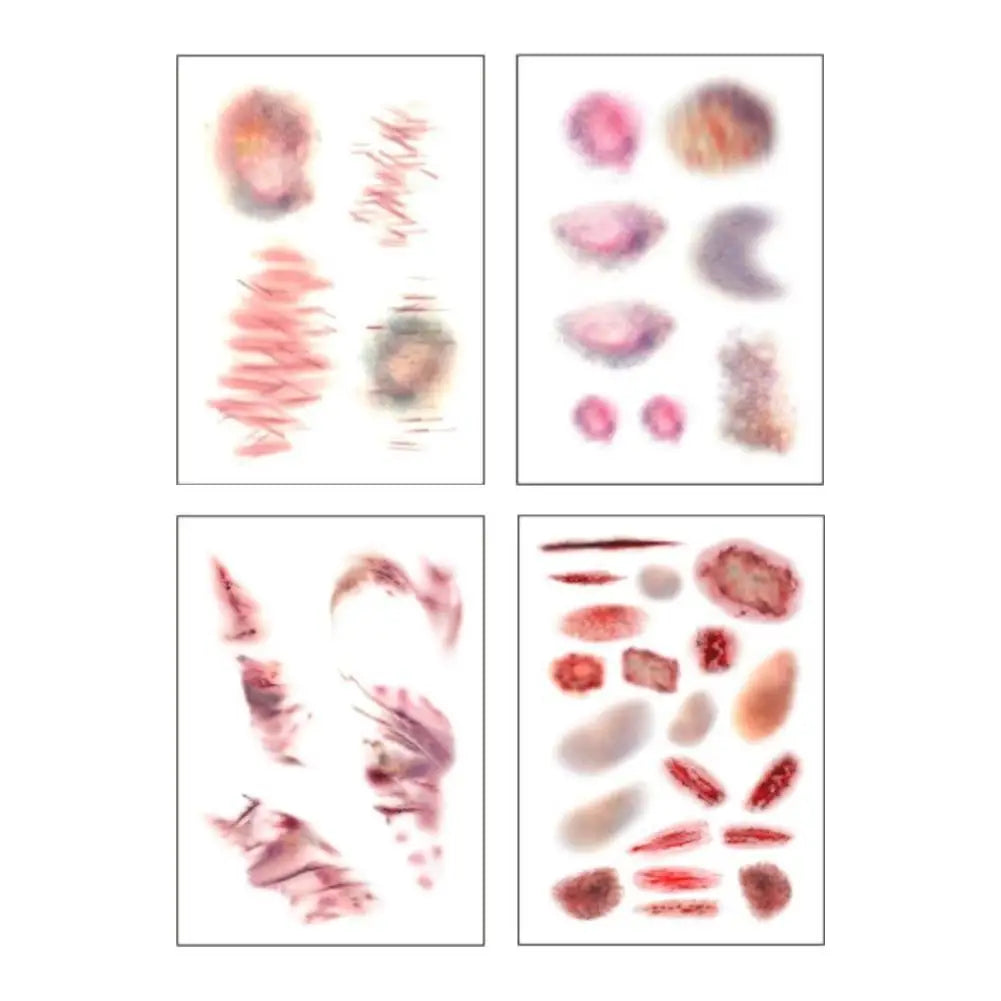 Halloween Wound Scar Temporary Tattoo Stickers – Fake Blood Temporary Tattoo Stickers Zpaxo E