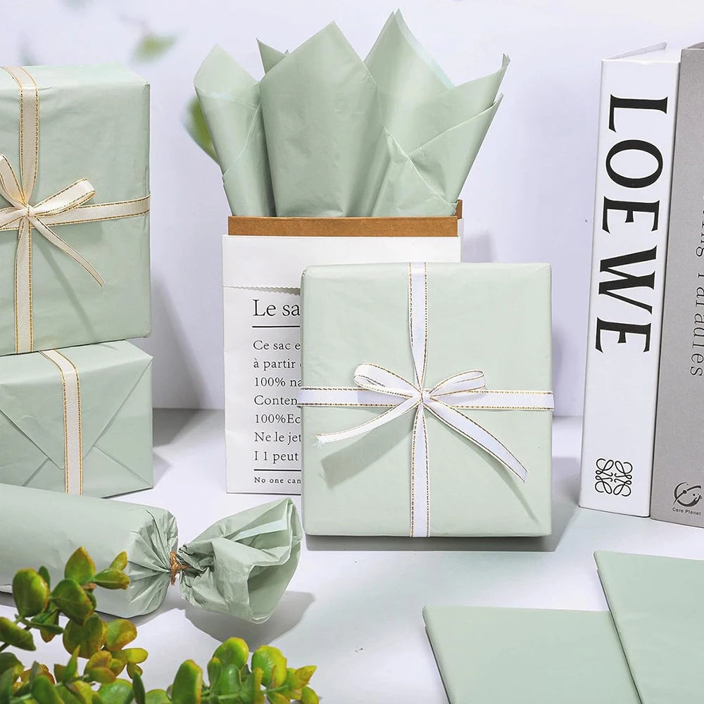 50-Sheet Sage Green Tissue Paper for Gift Wrapping & Bouquets