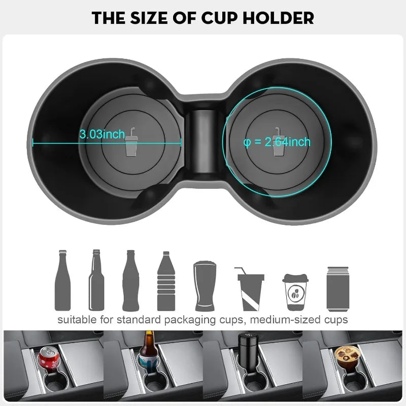 Tesla Model 3 & Model Y Cup Holder Coaster Mat – TPE Liner