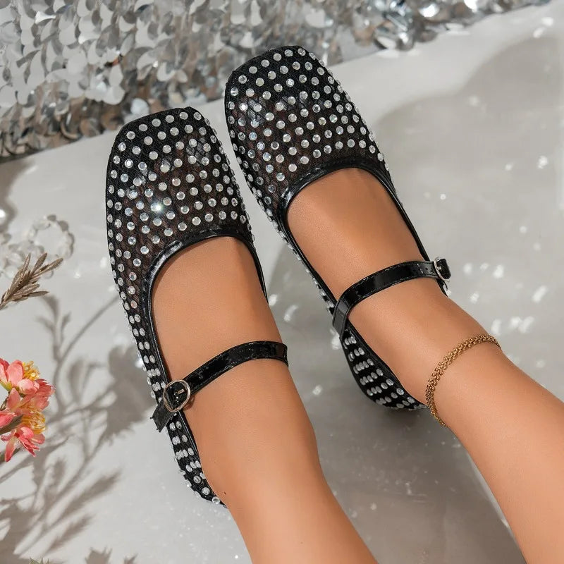 Spring Autumn Women's Square Closed Toe Solid Single Shoes Women Zpaxo