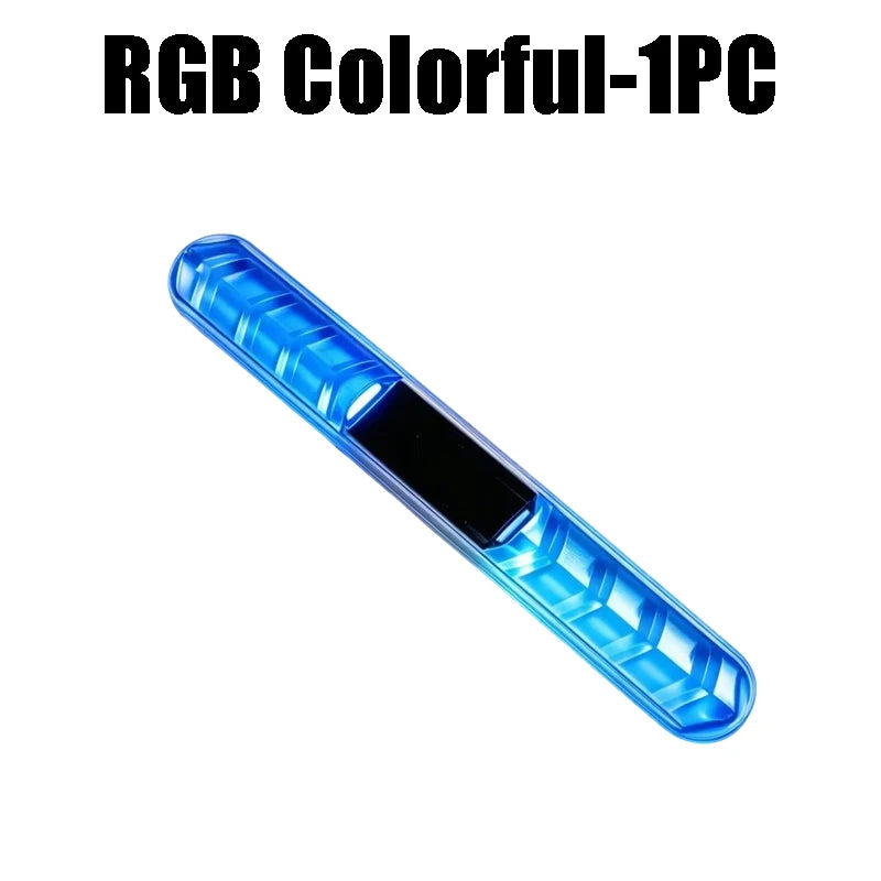 Solar Car Door Edge Guard Warning Light Colorful LED Flashing Strip Zpaxo RGB Colorful-1PC