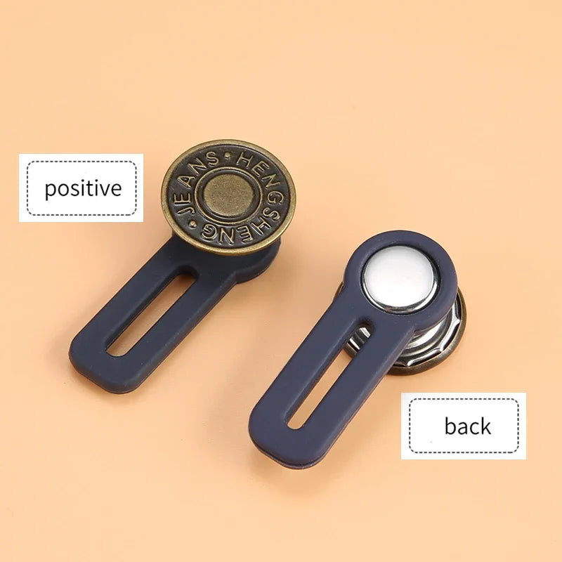 Metal Jean Button Extenders – No-Sew Waist Extender Kit