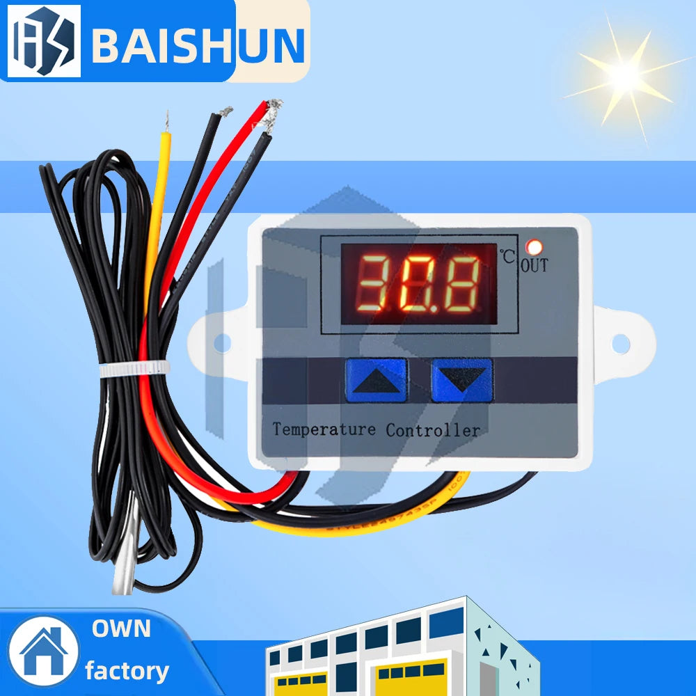 XH-W3001 10A Digital LED Thermostat Temperature Controller 12V/24V/220V for NTC Temperature Sensor Zpaxo