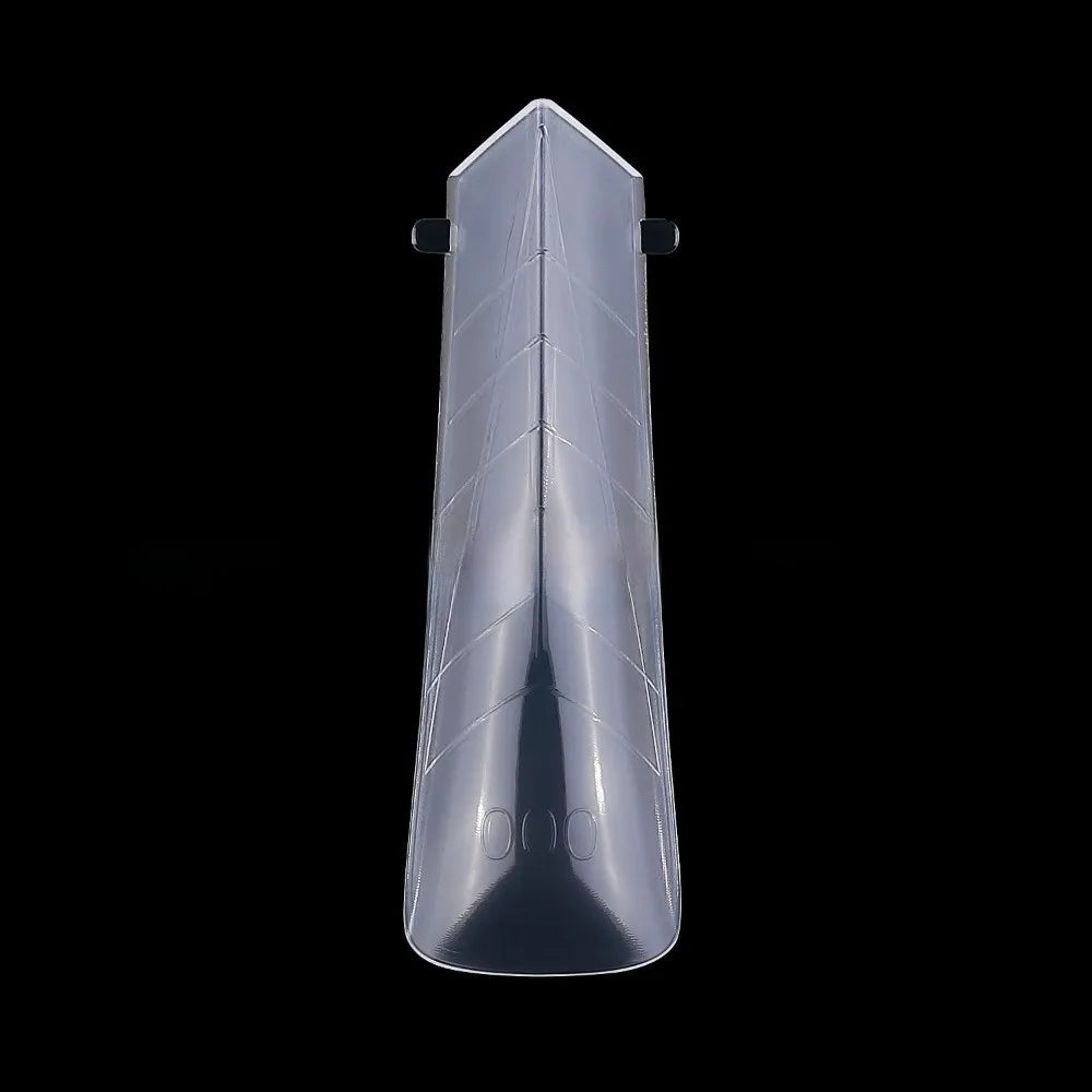 Coffin Shape Sandwich Nail Forms Natural Clear Almond Art Tips Zpaxo