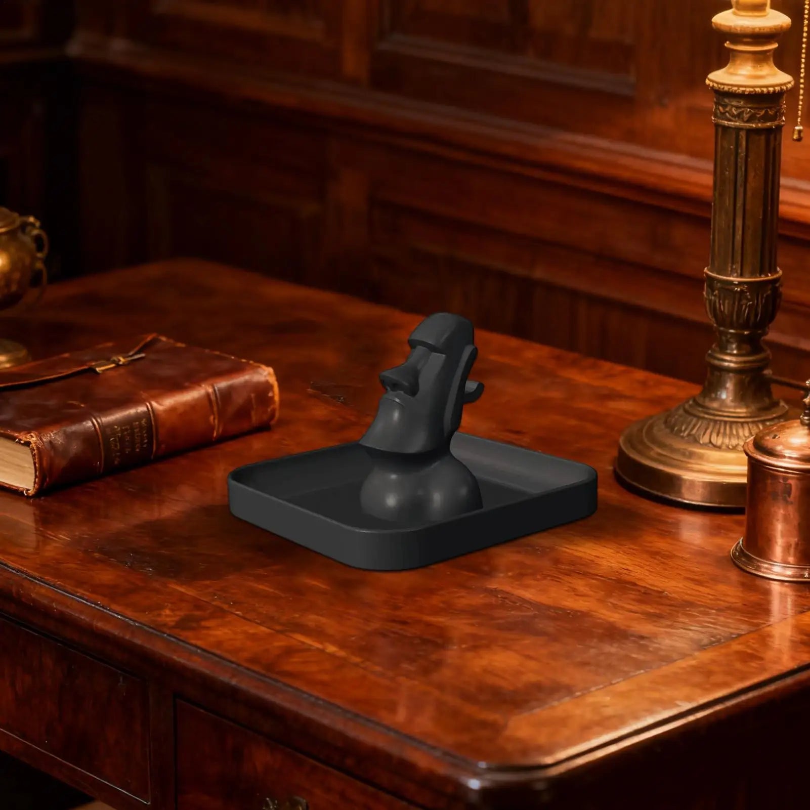 Eyeglass Holder Stand Easter Island Statue Storage Box Decorative