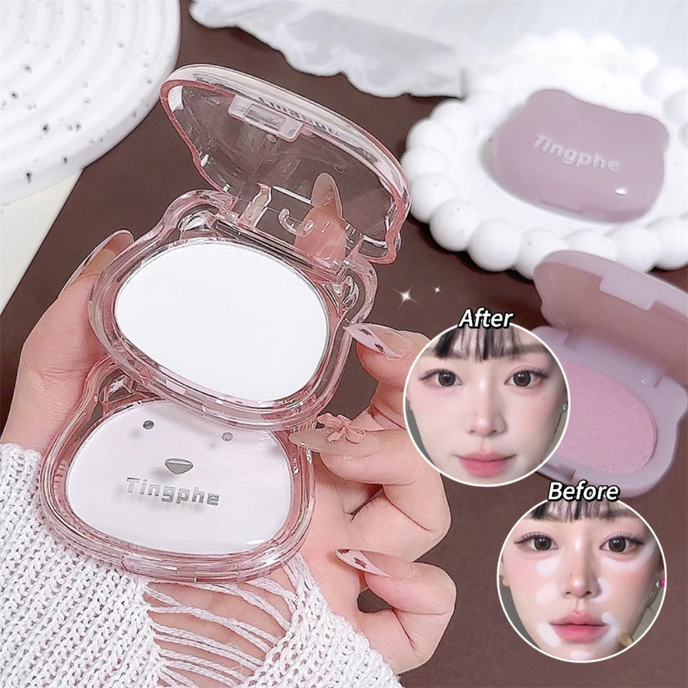 Lilac Purple Glitter Highlighter Eyeshadow Palette Soft Pearl for Face Contour White Eye Brighten Shadow Natural Glow Makeup Zpaxo