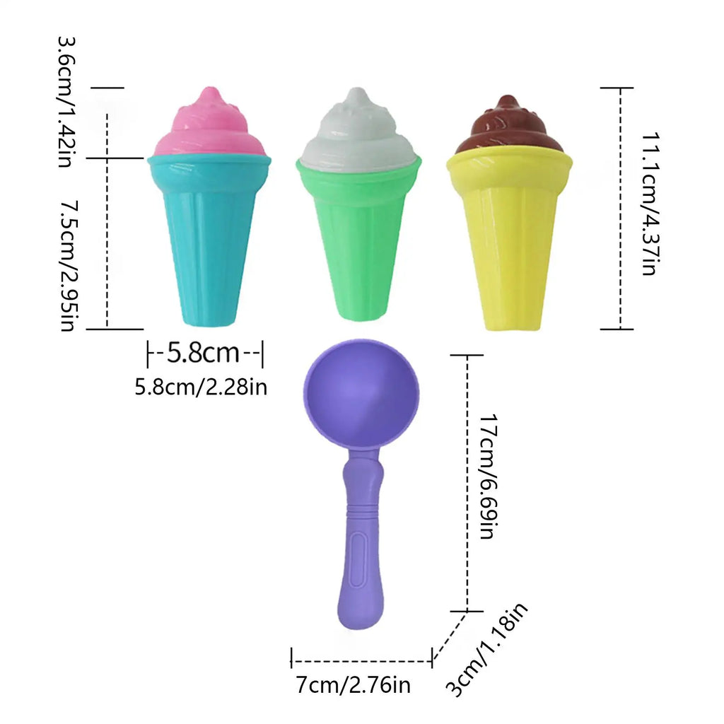 Ice Cream Sand Toys 7 Fun Creative Colorful Molds Girls Boys Beach Zpaxo