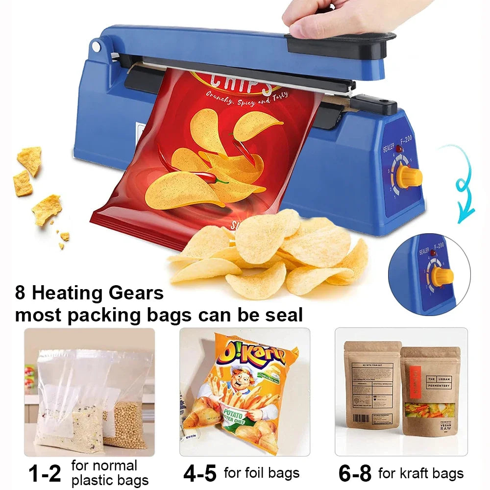 Electric Heat Sealer Hand Press Vacuum Food Plastic Bag Impulse Fast