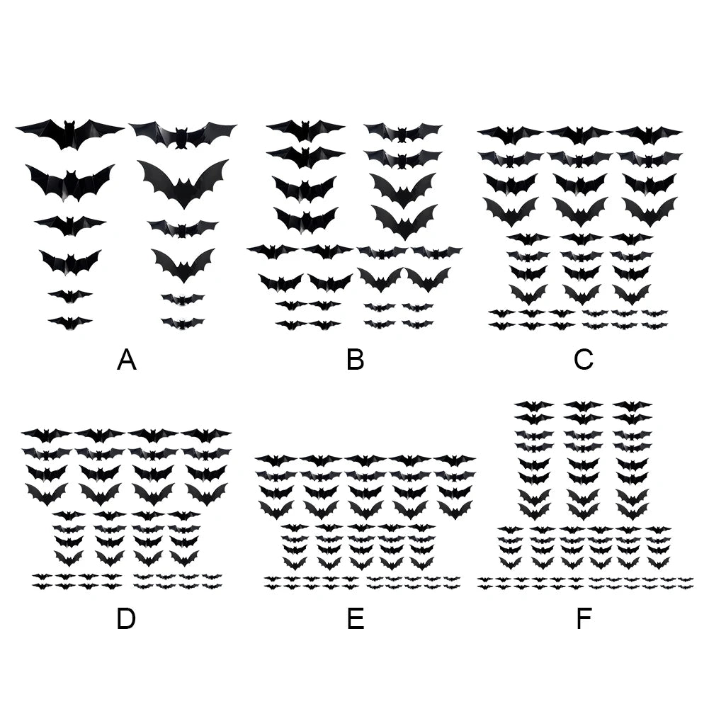 Halloween Lighted 3D Bat Stickers Battery Powered Bats Decorations
