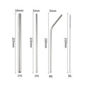 Stainless Steel Straw Reusable Metal Drinking Cleaner Brush Home Zpaxo Silver