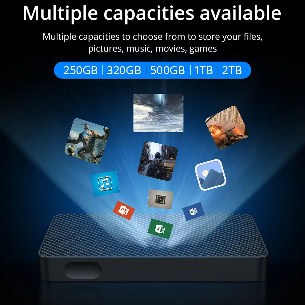 External Hard Drive 2.5 Portable Hard Drive HDD 250GB 320GB 500GB 1TB USB3.0 for Desktop PC Laptops Gaming Consoles TV PS5 Xbox Zpaxo