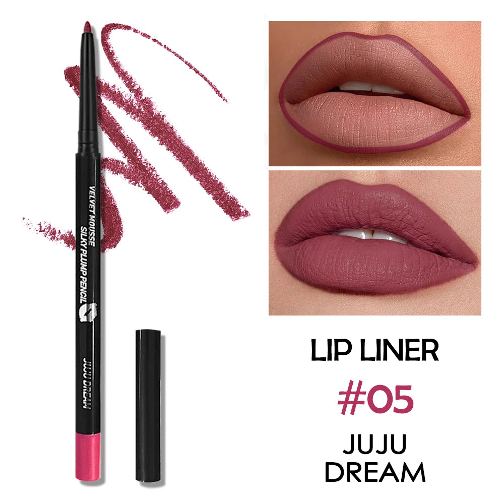 Waterproof Matte Lipliner Pencil Red Contour Tint Lipstick Long Lasting Non-stick Cup Moisturising Lips Makeup 5 Colors Zpaxo 05