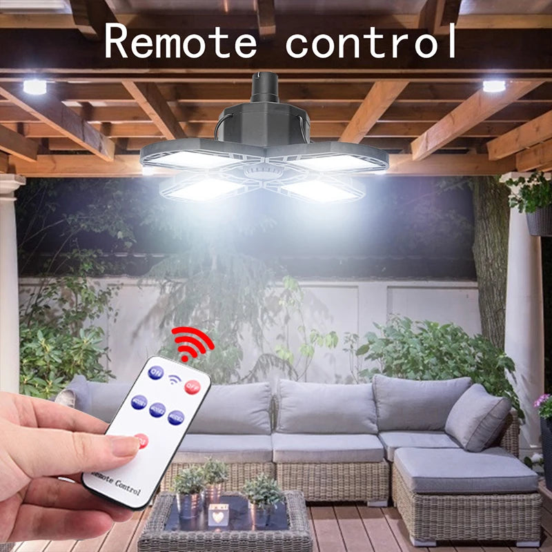 104 LED Solar Camping Light 4 Leaf Foldable Garage Rechargeable Zpaxo