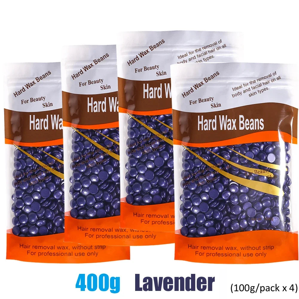 1000g/500g/400g Wax Bean For Hair Removal Fast Painless Body Bikini Leg Arm Hair Remove Hard Wax Beans For Wax Heater Machin Zpaxo 400g-Lavender