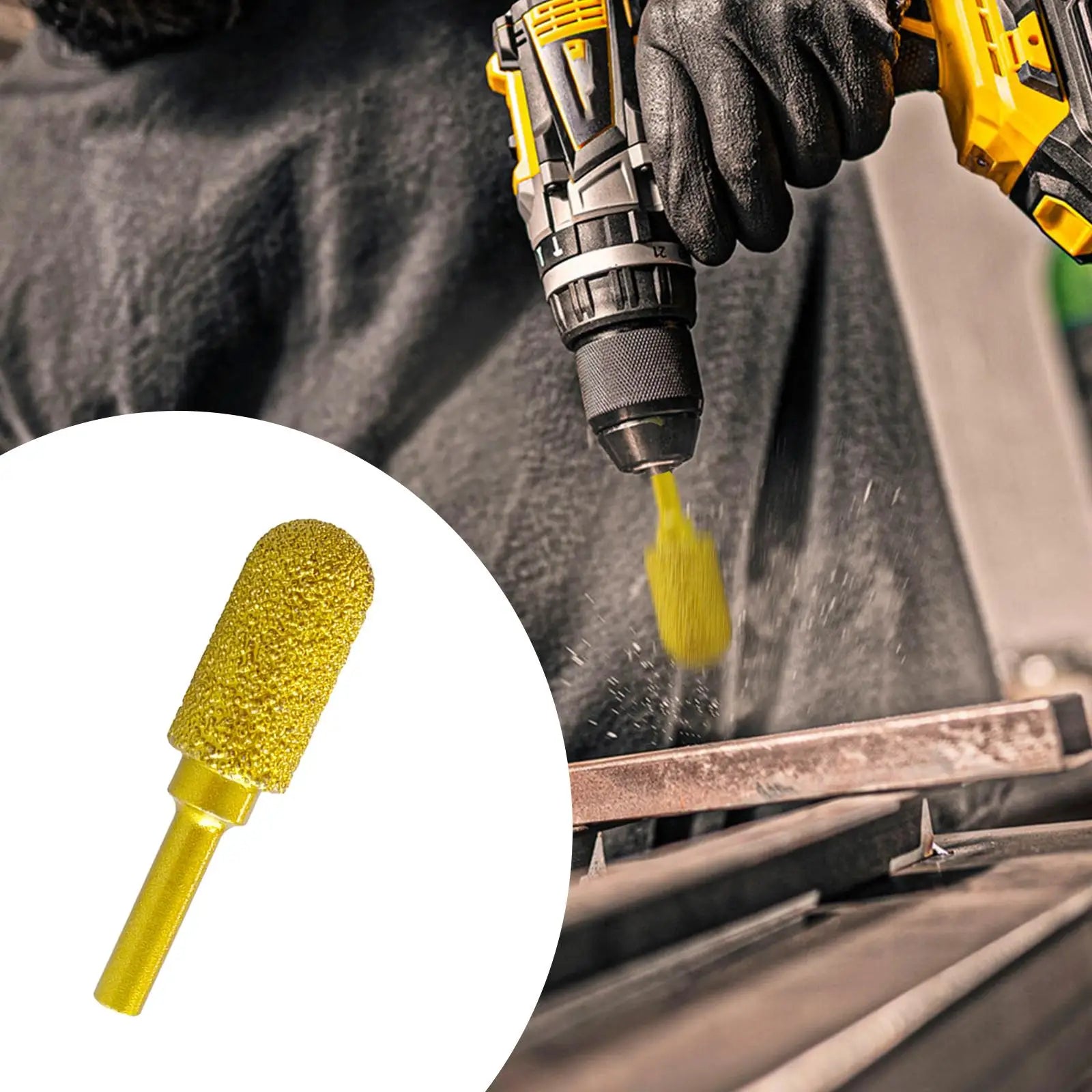 Diamond Grinding Burr Drill Bit 60mm Long Universal Rotary Tool Grinding Bit for Engraving Polishing Stone Carving Metal Zpaxo 15mm