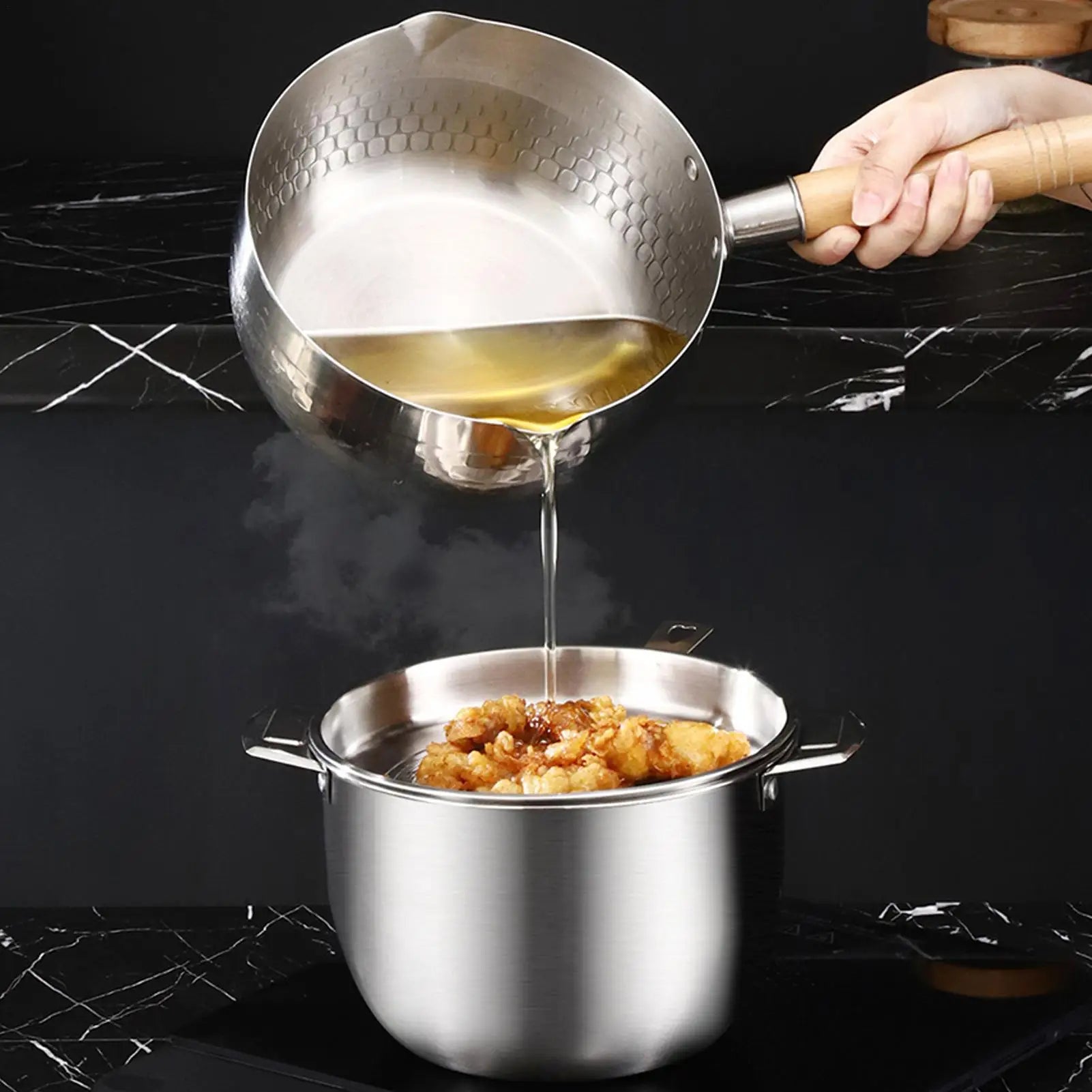 Grease Container Stainless Steel Oil Storage Pot Bacon Strainer