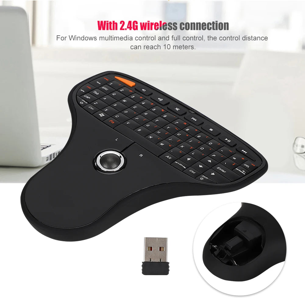 Wireless Keyboard N5901 QWERTY Trackball Mini USB Multimedia TV