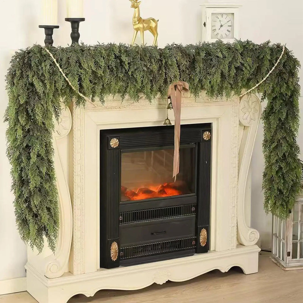 Realistic Christmas Garland Green Pine Wreath Lifelike Artificial