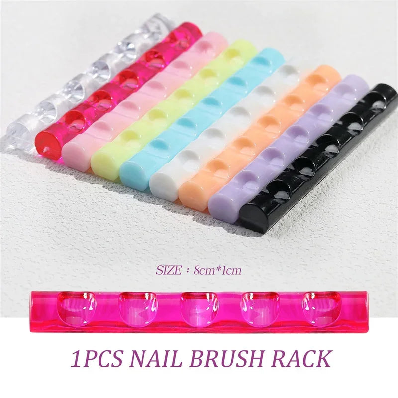 Nail Art Brush Holder Stand 5 Grids Nail Painting Pen Holder Manicure Penholder Stand Shelf Acrylic Display Manicure Tools Zpaxo