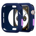 Silicone Case For Apple Watch 9 8 7 6 5 4 se 45mm 41mm 44mm 40mm 42mm 38mm Protection Shell Cover for iWatch Series Ultra 2 49mm Zpaxo Midnight Blue Purple Series 789 41mm