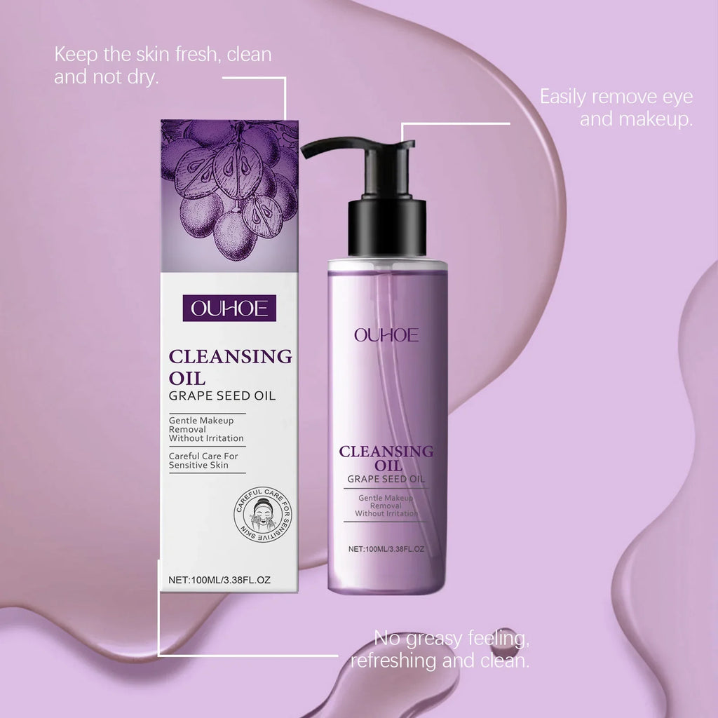 Grape Seed Cleansing Oil Makeup Remover – Sensitive Skin Facial Cleansing Oil Zpaxo