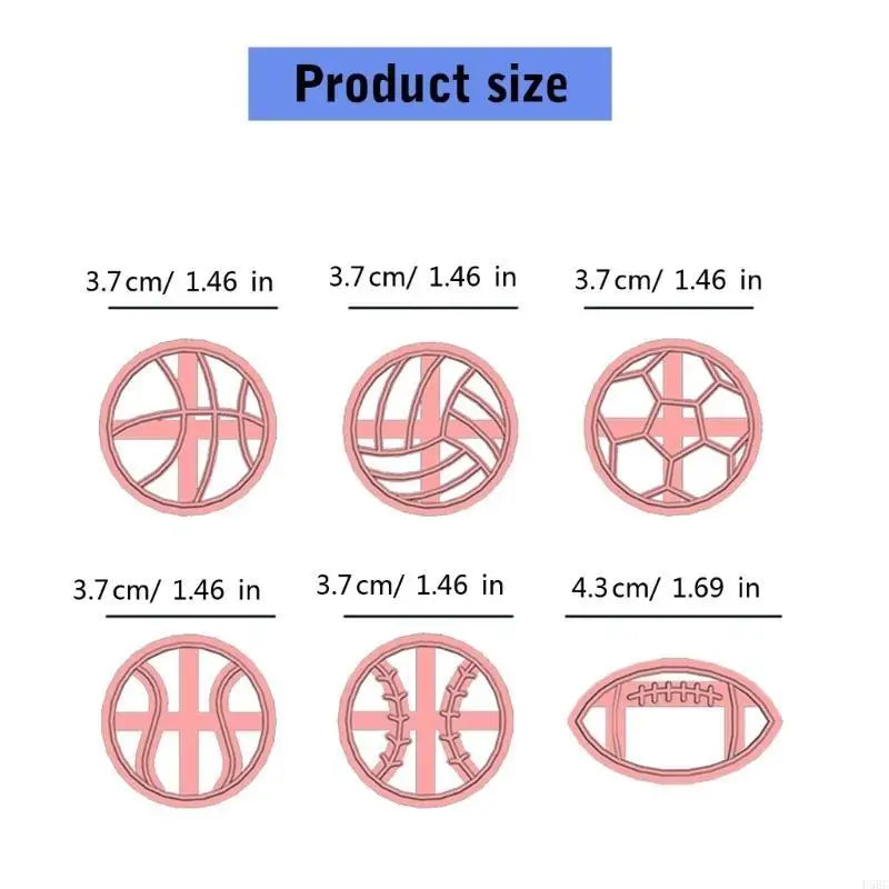 6 Pcs Clay Earrings Molds Football Jewelry Making Molds Handmade Basketball Earrings Cutting Molds for Earrings Making Zpaxo