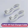 QCMAX 1-3PCS 10A 100W Type C Super Fast Charging Cable Data Cord For Huawei OPPO vivo iQoo Quick Charing USB C Cables Zpaxo 1m 2PCS Type-C to USB-A