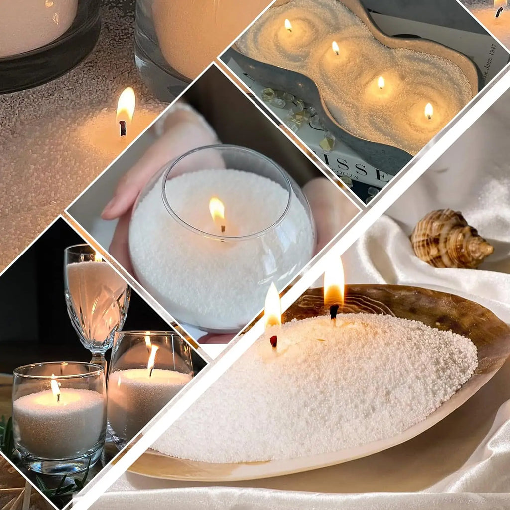 100/200G Sand Wax Ice Flower Wax Wholesale DIY Scented Candle Making Supplies Snowflake Wax Pearl Wax Sand Painting Materials Zpaxo