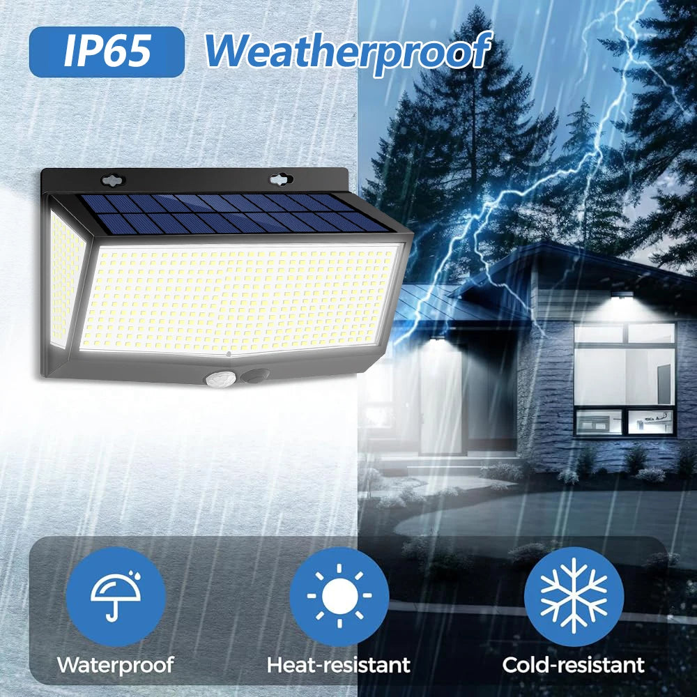 1-2PC Solar Security Lights 176/528 LED Solar Motion Sensor Lights Outdoor IP65 Waterproof Wall Lights Garden Patio Yard Garage Zpaxo